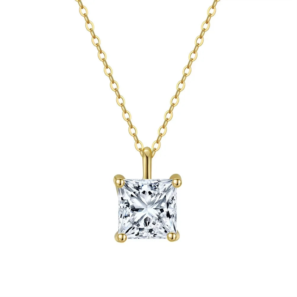 925 Sterling Silver Cubic Zirconia Bridal Pendant Necklace Elegance Oval-Cut Teardrop CZ Necklace for Women APN11