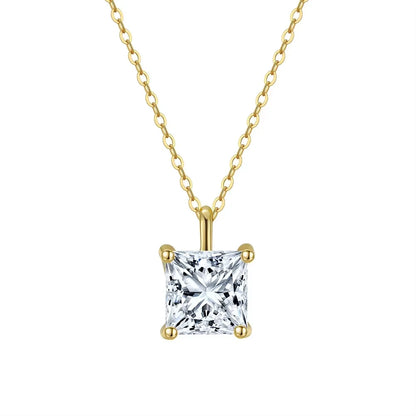 925 Sterling Silver Cubic Zirconia Bridal Pendant Necklace Elegance Oval-Cut Teardrop CZ Necklace for Women APN11