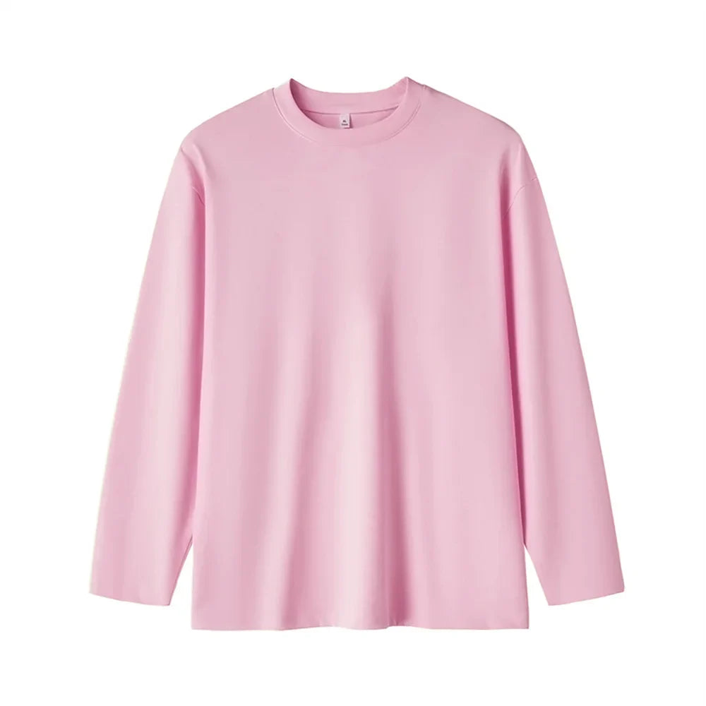 New Long Sleeve t shirt for Men Autumn Fashion Cotton Solid Color t-shirts Cozy Streetwear Men's t-shirt 5XL Baggy Korean Trendy