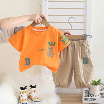 Summer Clothing Children Baby Girls Boys Clothes Short Sleeve Suit PrinteT Shirt Pants 2Pcs/Set Kid Leisure Costume 0-5 Years