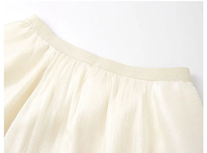 French A-line Shimmer Skirt for Women 2026 Summer New Fashion Irregular Ruffle Hem Elegant Office Maxi Skirt Bottoms 30813