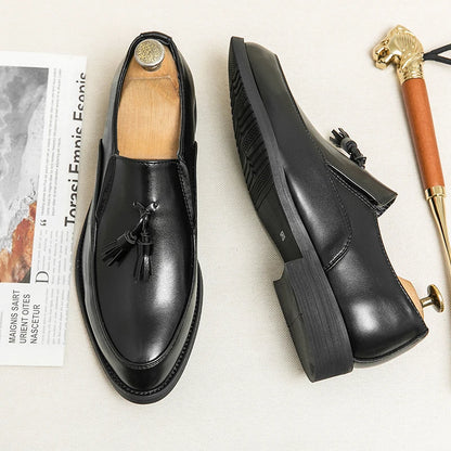 Luxury Designer Mens Business Formal Leather Dress Black Brand Casual Shoes Wedding for Men Office Luxury Flats Footwear Loafers