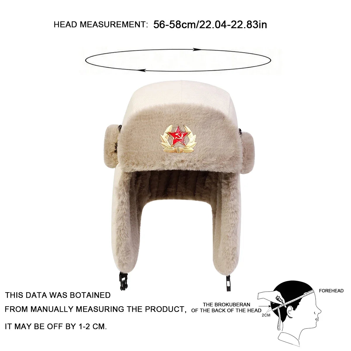 Unisex Five Pointed Star Corduroy Lei Feng Hat Winter Earflap Hat Keep Warm Ski Hat Bomber Hat for Outdoor Riding Snow Activitie