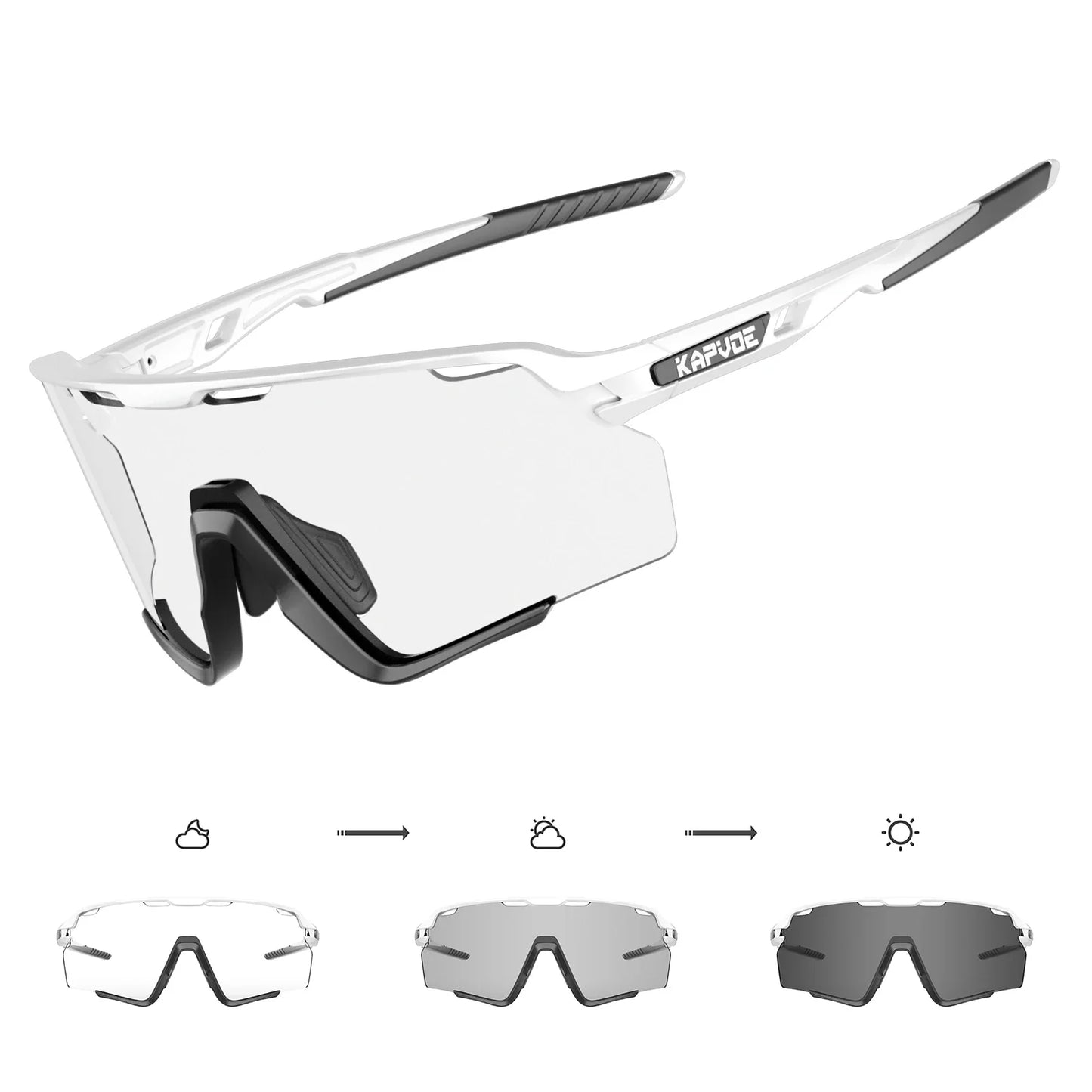 Photochromic Cycling Glasses Silver Lens Sunglasses Multi Color Men Women Bike Outdoor Eyewear Riding Driving Running