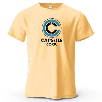 S-4XL Capsule Corp 100% Cotton Funny Printing Japan Anime Men T Shirt Tee Summer Streetwear Tops Fashion Brand Tshirt Clothing