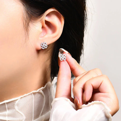 New Women Moissanite Gemstone Stud Earrings For Women Solid 925 Sterling Silver D Color Solitaire Fine Jewelry For Gift