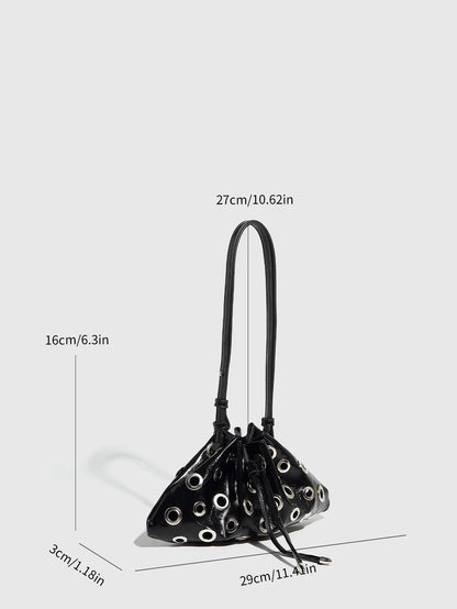 Hollow Rivet Designer Shoulder Bag Designer Luxury Bags Women 2025 Drawstring Bucket Bags High Quality Handbags Mini Purses Chic