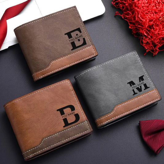 Portefeuille Personnalisé - Nom et Initiales Gravés sur Mesure Cadeaux Saint-Valentin Cadeaux Anniversaire Cadeau d'Anniversaire Cadeaux pour Hommes