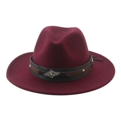 Hat Fedora Hats for Women Hats for Men Cowboy Hat Caps Big Size 62cm Western Cowboy Belt Cow Bands Fedoras Chapeau Feutre Homme