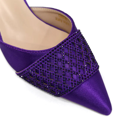 2025 New Summer Collection Stylish Italian Women’s Shoes and Bag Set in Gold Colour - Comfortable Mid Heels With Rhinestones