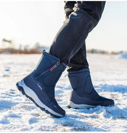 Men Boots 2026 Winter Shoes For Men Warm Snow Boots Mid-calf Men Warm Shoes Thick Plush Winter Boots For Men Women Cotton Shoes