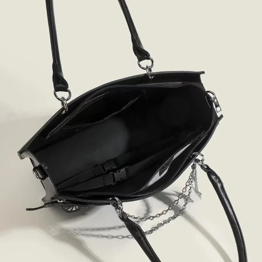 Y2K Labyrinth Butterfly Spider Web Letter Chain Handbags DIY Transparent Ita Bag Lolita Gothic Tote Vintage Fashion Shoulder Bag