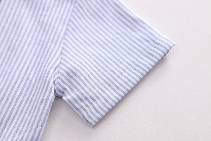 New Summer Baby Boys Clothes Suit Children Short Sleeved Shirt Shorts 2Pcs/Sets Infant Striped Casual Costume Kids Tracksuits