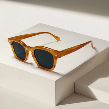 Acetate Sunglasses Vintage Rivet UV400 Non Polarized Lens Unisex High End Designer Sun Glasses Fashion Retro