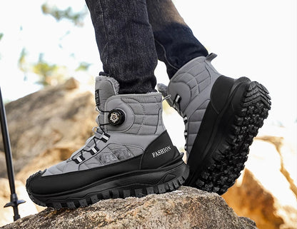 New Winter Oversized Men's Boots Waterproof Cold Resistant Plush and Warm Snow Boots Outdoor Thick Soled Casual Work Boots