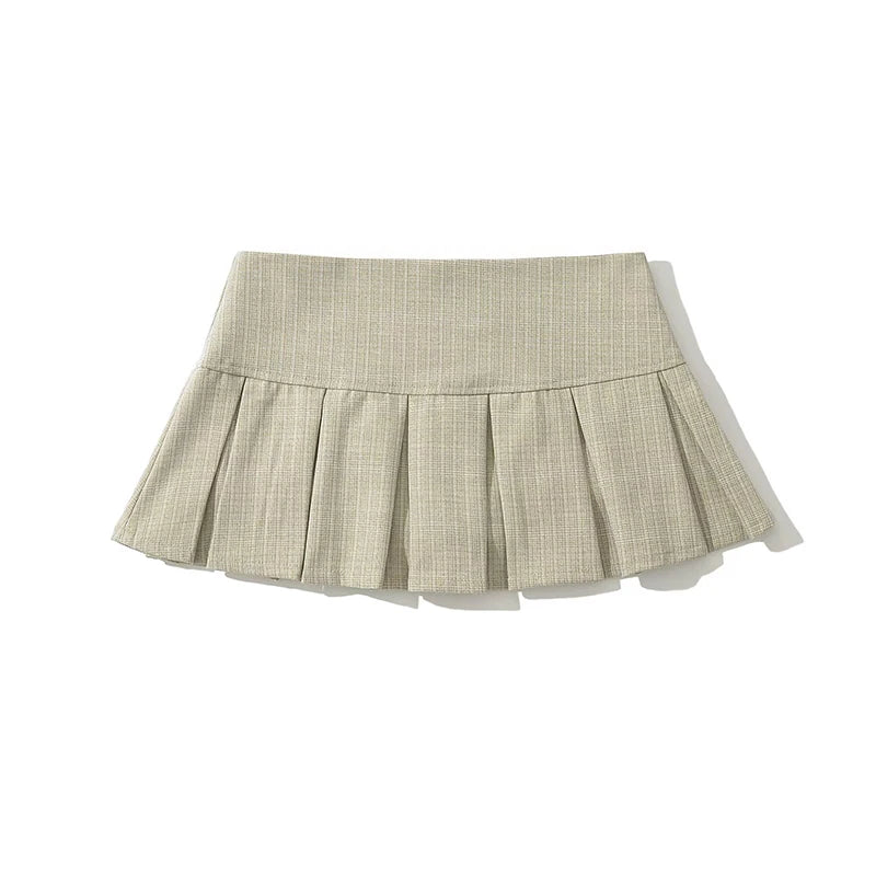 American Retro Pleated Mini Skirt Women Sexy Low Waist Summer Skirts Cool Girl Y2K saia