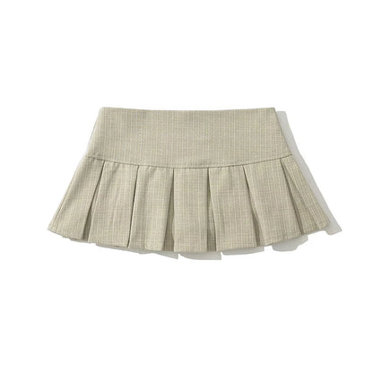 American Retro Pleated Mini Skirt Women Sexy Low Waist Summer Skirts Cool Girl Y2K saia
