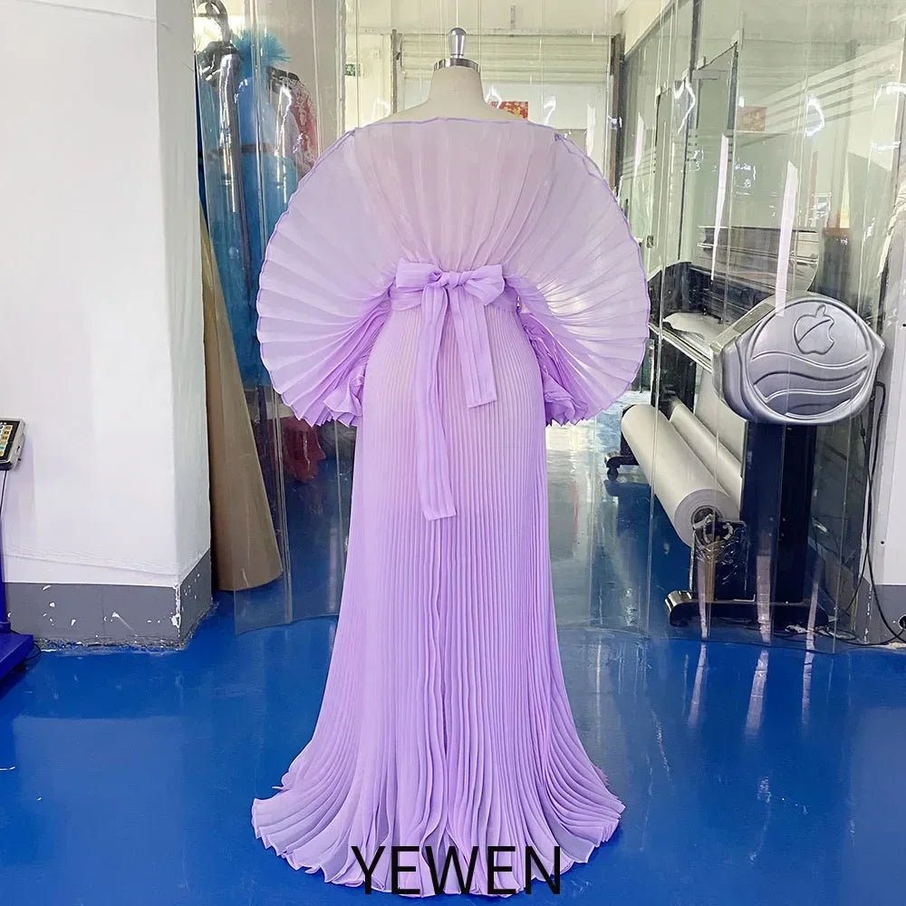 2026 Fashion Sheer Pleated Organza Maternity Dresses for Photoshoot Long Dress for Maternity Shoot Baby Shower Dresses YEWEN