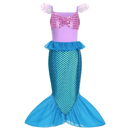 Children Costume Girl Dress Halloween Princess Cosplay Party Rapunzal Anna Elsa Birthday Clothes