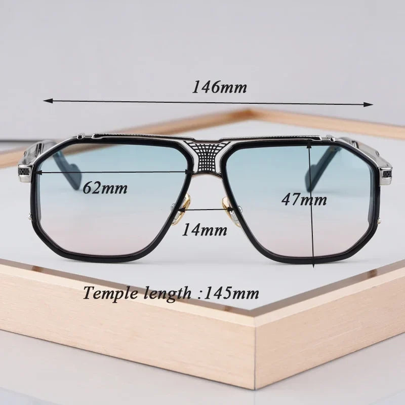 Luxury 0683 Alloy Sunglasses Men Brand Design Women Top Quality Hollow Top Quality Original Irregular Square Classical with Case