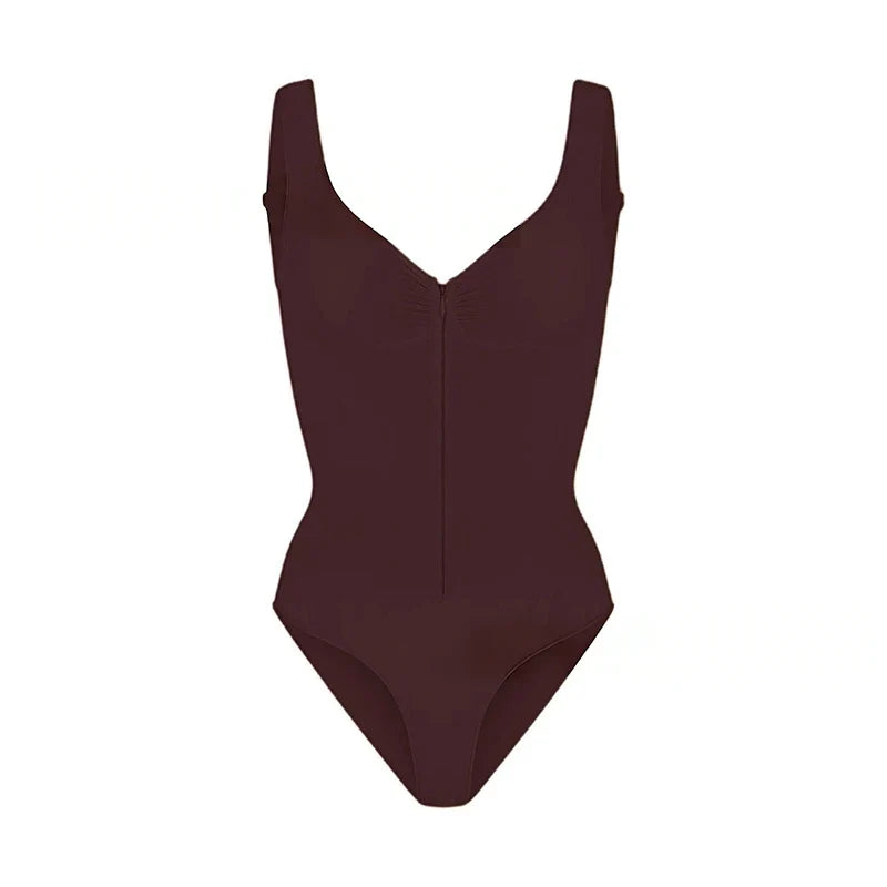Sexy Tight Corsets Women's Bodysuit Sleeveless V-Neck Zipper Lady Playsuits 2026 Spring Summer Female Slim Backless Romper