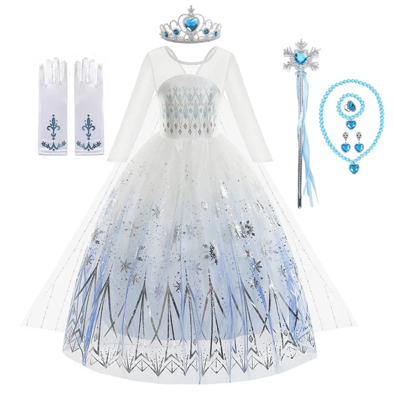 Frozen Snow Queen Elsa Anna Dresses for Girls Costumes Kids Cosplay Princess Children Gowns Clothes Party Dresses Outfits