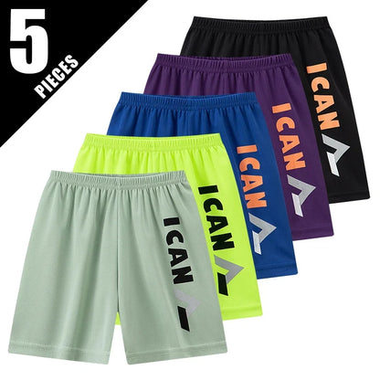 2/5-piece Set 2026 Summer Children's Multi-color Quick Drying Casual Suit Boys And Girls Versatile Short Sleeved Sports Shorts