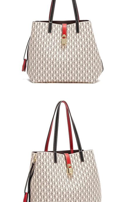 Tote Bag Spring Large Capacity Handbag Simple Beige 27x12x22cm