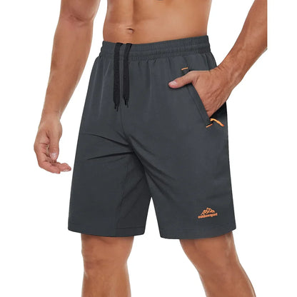 Quick Dry Athletic Running Shorts with Zipper Pockets Men's Summer Shorts for Gym Training Workout Hiking Casual Shorts