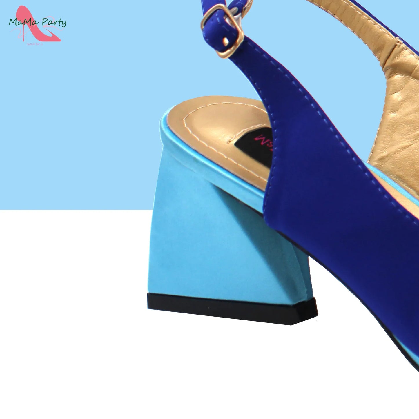 2024 New Arrivals Fashion Italian Design African Shoes and Bag to Match Comfortable Square Heels for Party in Fuchsia Color