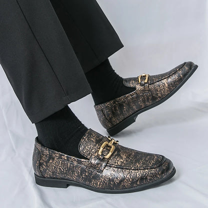 Leather Shoes Men's Business Shoes Luxury Brand Loafers Dress Moccasins Breathable Slip on Black Driving Shoes Male Formal Shoes