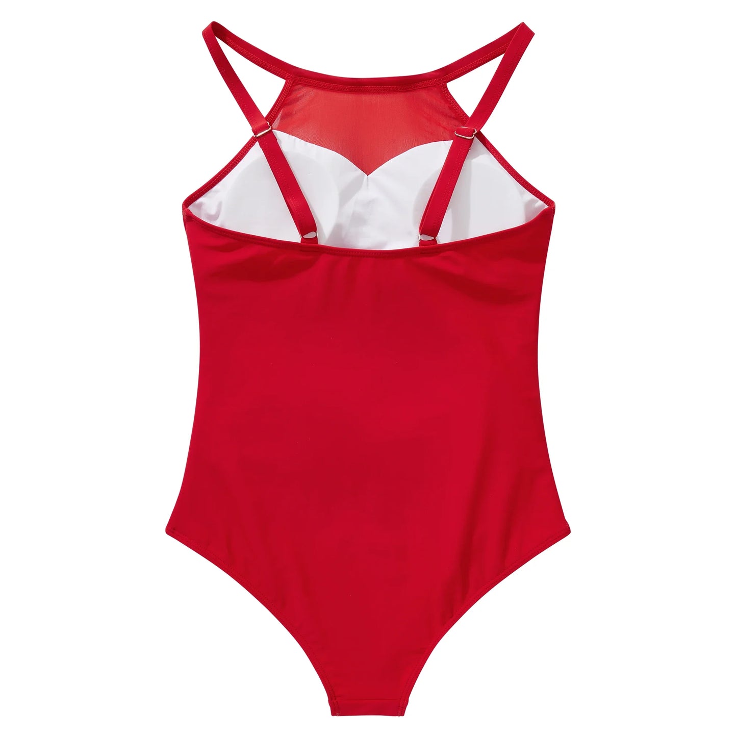 XL Size One Piece Swimsuit Women Mesh Hollow Out Swimwear For Women Solid Padded Push Up Plus Size Summer Bathing Suits Female