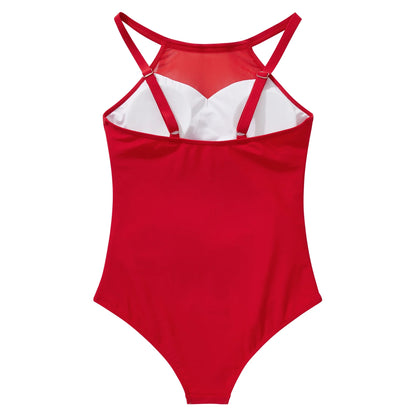 XL Size One Piece Swimsuit Women Mesh Hollow Out Swimwear For Women Solid Padded Push Up Plus Size Summer Bathing Suits Female