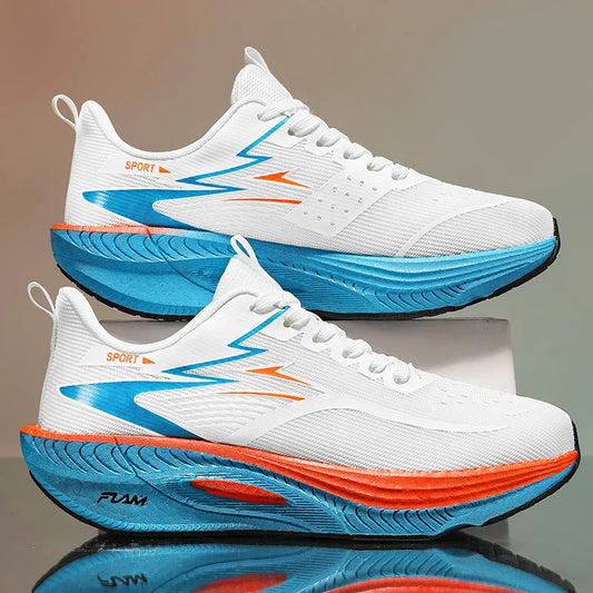 Men Sports Running Shoes Carbon Board Air Cushion Breathable Lightweight Women's Comfortable Athletic Nonskid Sneakers