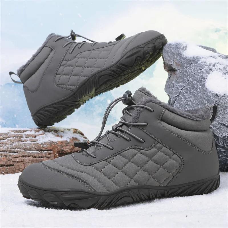 New Winter Booties Outdoor Waterproof Barefoot Boots For Men Ankle Boots Plush Warm Snow Shoes Non-slip Casual Sneakers Big Size
