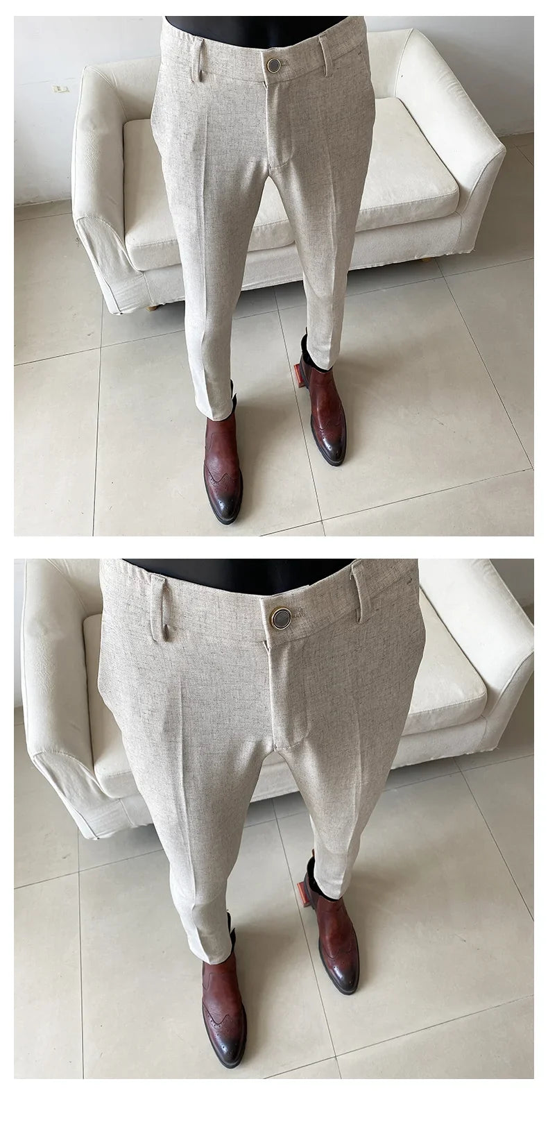 Summer New Men's Casual Stretch Trousers High Quality Fashion Slim Fit Solid Color Formal Business Social Office Suit Pants