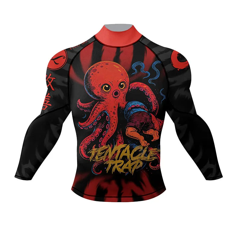 Cody Lundin Wrestling Compression T Shirt Men Full Subliamtion Brazilian Jiu-Jitsu MMA Shor Sleeve Rashguard With Anti Rubber