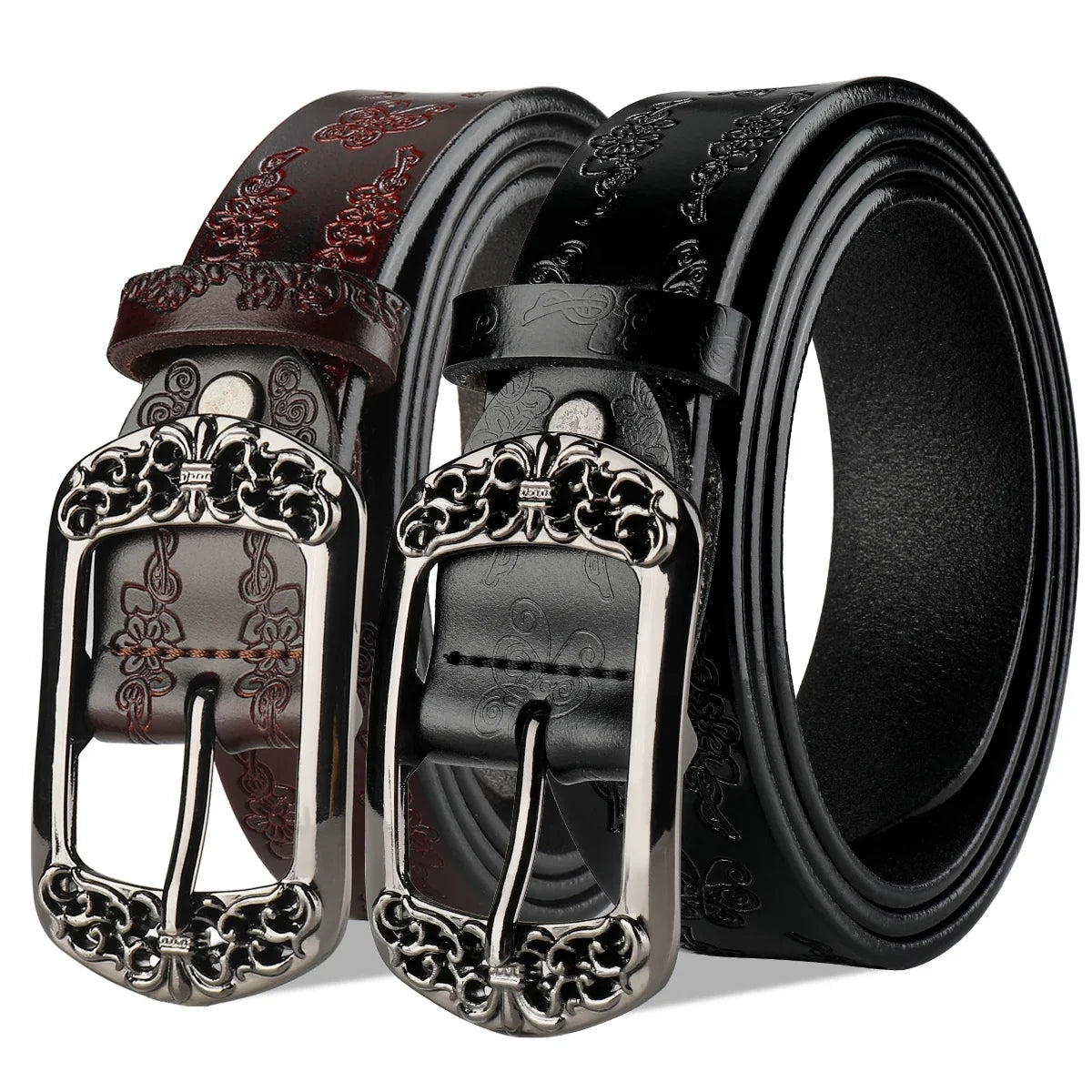 Women's Belt, Pure Cowhide Leather Belt, Women's Widened and Versatile Jeans, Fashionable and Decorative Belt