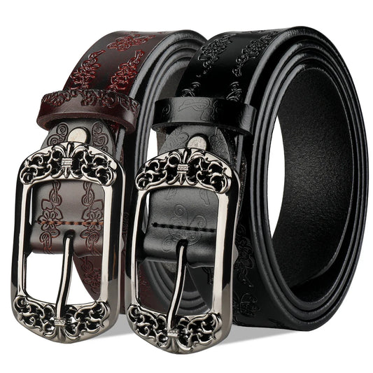 Women's Belt, Pure Cowhide Leather Belt, Women's Widened and Versatile Jeans, Fashionable and Decorative Belt