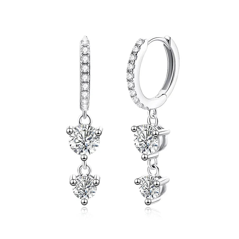 1.6cttw Moissanite Drop Earrings for Women Gold Color S925 Sterling Silver Earring Girls Luxury Gift Wholesale Jewelry
