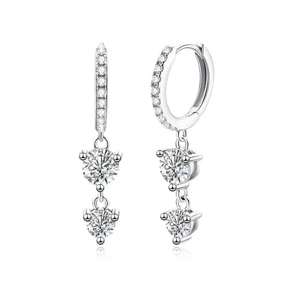 1.6cttw Moissanite Drop Earrings for Women Gold Color S925 Sterling Silver Earring Girls Luxury Gift Wholesale Jewelry