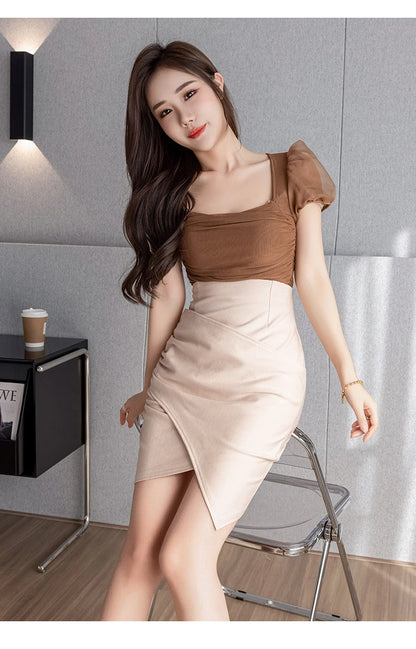 Elegant Office Summer Skirts Women 2026 Korean Fashion Clothing Elastic High Waist Faldas Largas Slim Sexy Bodycon Black Skirt