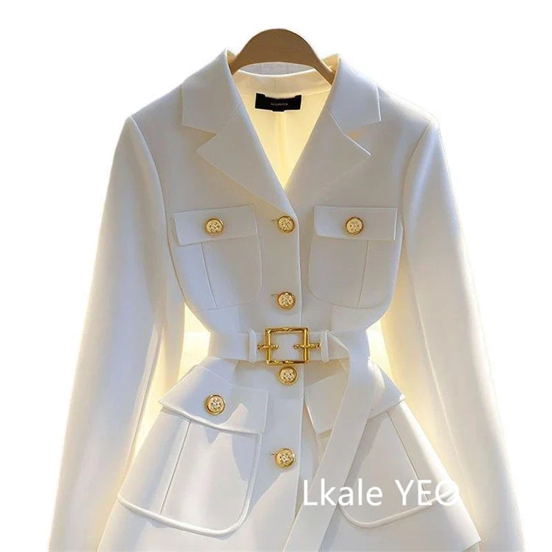 Women's Suit Jacket 2025 Spring Autumn High-End Temperament Ladies Blazer Coat Korean Version Fashion Versatile Lady Outerwear