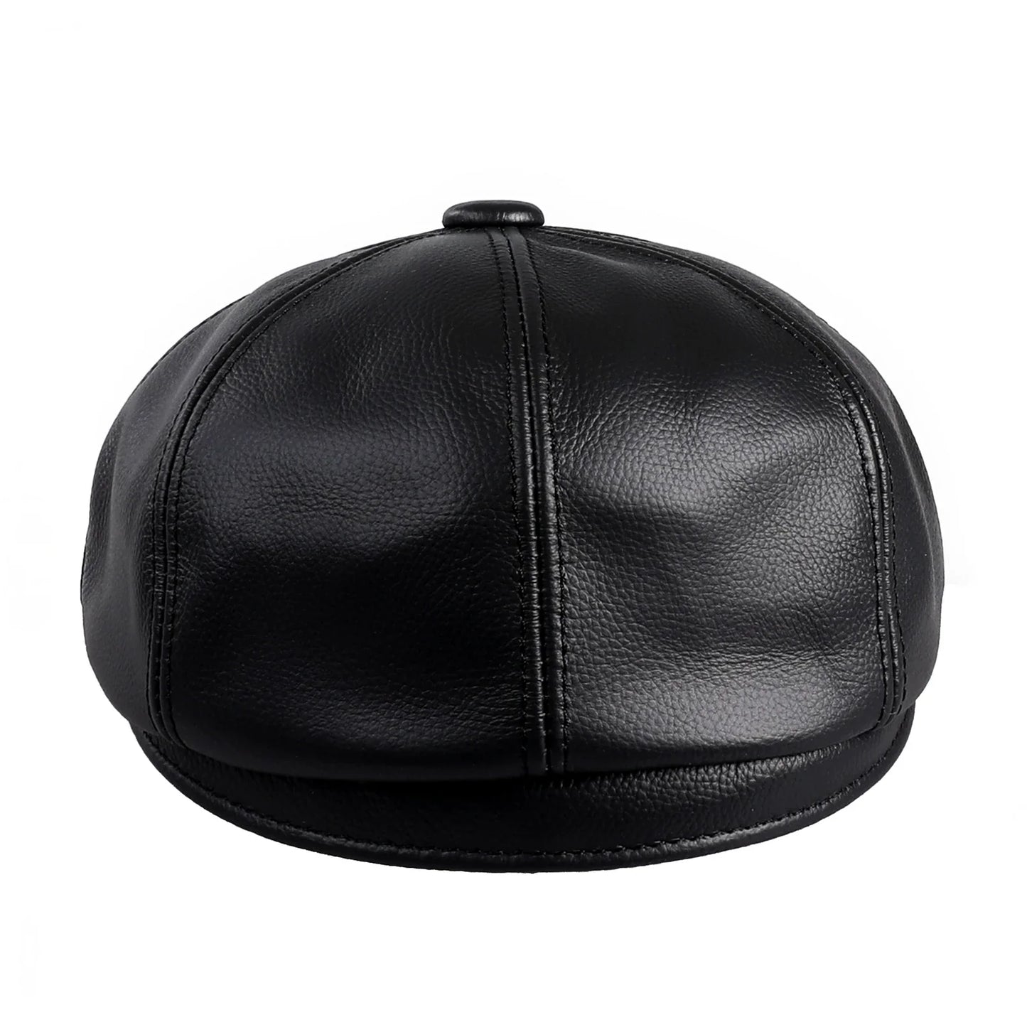Men's Newsboy Flat Cap 100% Genuine Cowhide Leather Gatsby Ivy Golf Cabbie Driving Hat 8 Panels Classic Design