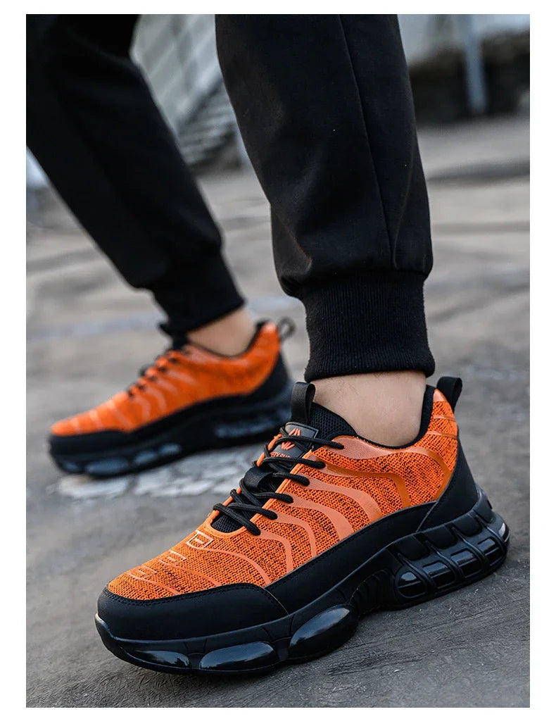New 2024 Fashion Steel Toe Work Safety Shoes For Men Anti-smash Anti-puncture Indestructible Sneakers Protective Male Footwear