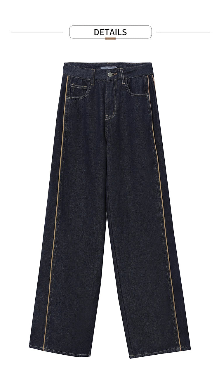 Jeans Pants For Woman 2025 Winter New Cotton Warm Medium And Low Waist Pants Wide Leg Loose Denim Trousers Women 12544157