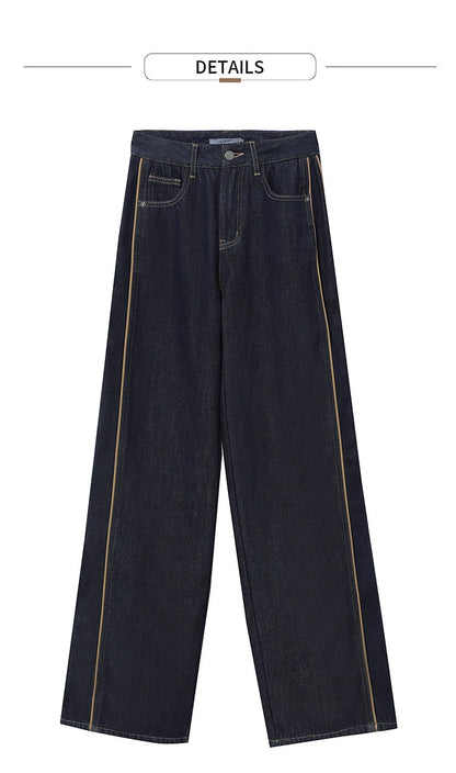 Jeans Pants For Woman 2025 Winter New Cotton Warm Medium And Low Waist Pants Wide Leg Loose Denim Trousers Women 12544157