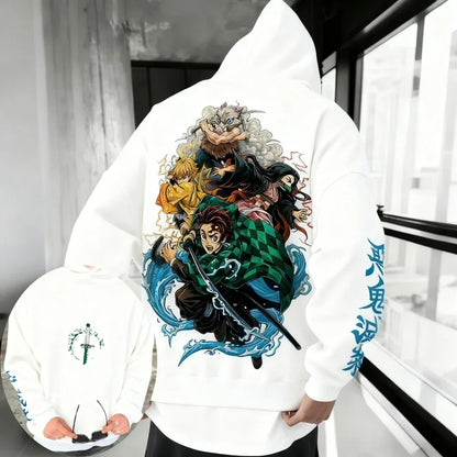 Demon Slayer: Kimetsu no Yaiba Men Hoodie Sweatshirt Japanese Anime Spring Autumn Winter Boy Long-sleeved Parent-child Outfit