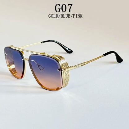 2025 Steampunk Sunglass Men Vintage Square Sunglasses Women Trendy Retro Punk Fashion Glasses Gafas De Sol Hombre Luxe Zonnebril