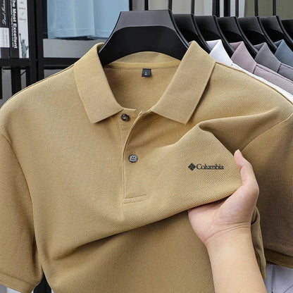 High end brand polo shirt letter printed men's short sleeved 100% cotton comfortable breathable casual 2026 summer new T-shirt